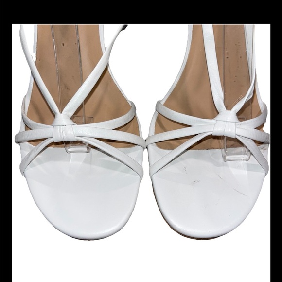 CHLOE Rebecca Sandals White Leather EU 39 Wedge Strappy Boho Silver Metallic New - Picture 9 of 12